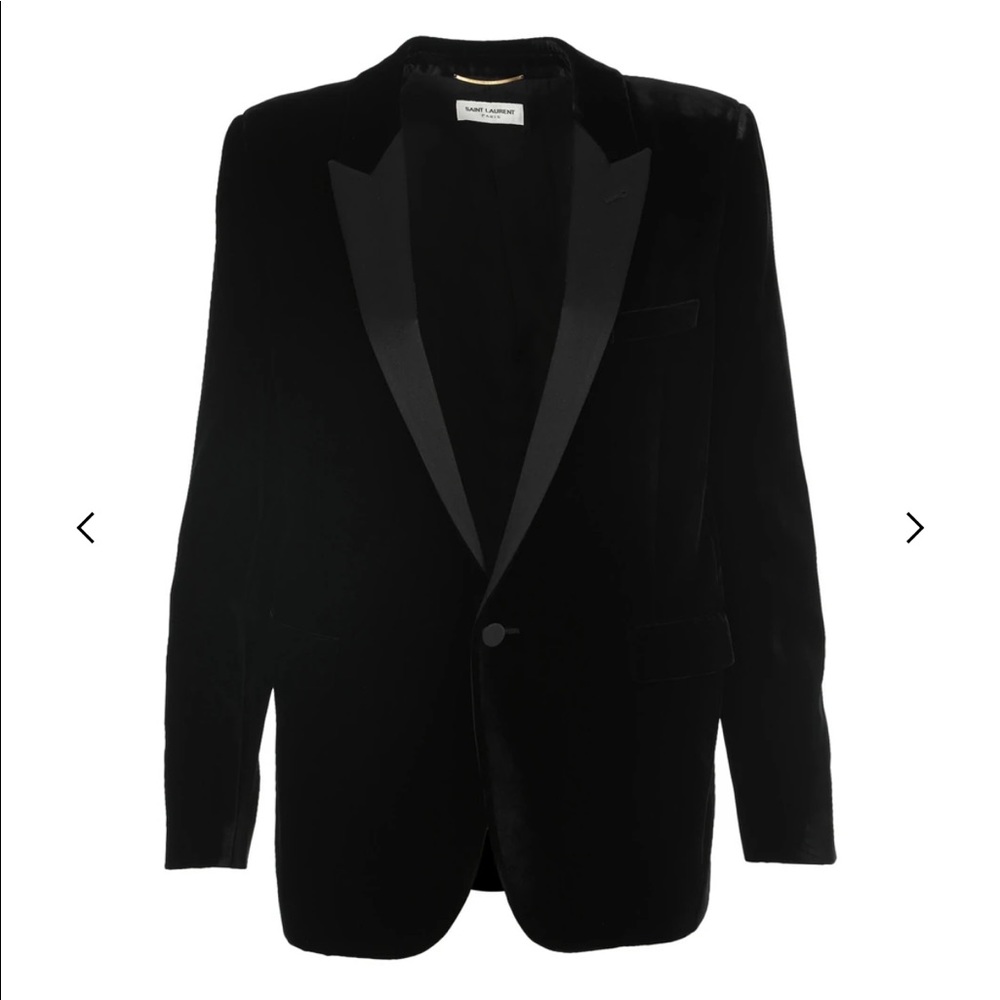 Saint Laurent Black Single-Breasted Tailored Blazer